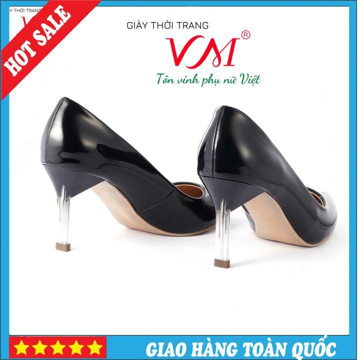 Giày Cao Gót Nữ 7cm, Làm Từ Da Tổng Hợp Bóng Êm Ái, Bền Chắc, Mũi Nhọn, Gót Nhọn Trong Suốt, Sang Trọng