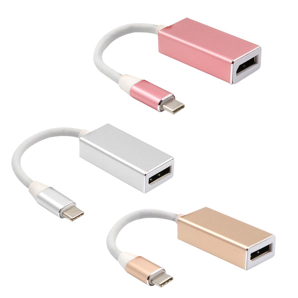 USB-C to DisplayPort DP Male to Female 4K@60Hz Adapter Converter for MacBook Pro 2015/2016, ChromeBook Pixel