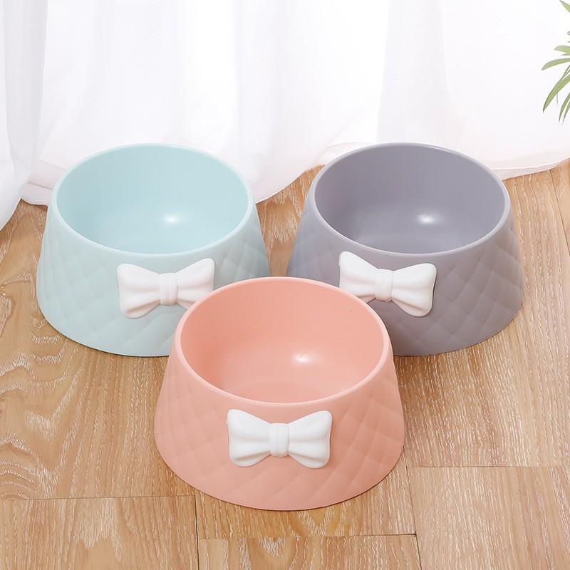 Bát ăn nhựa đơn dành cho thú cưng hình nơ HT2-37