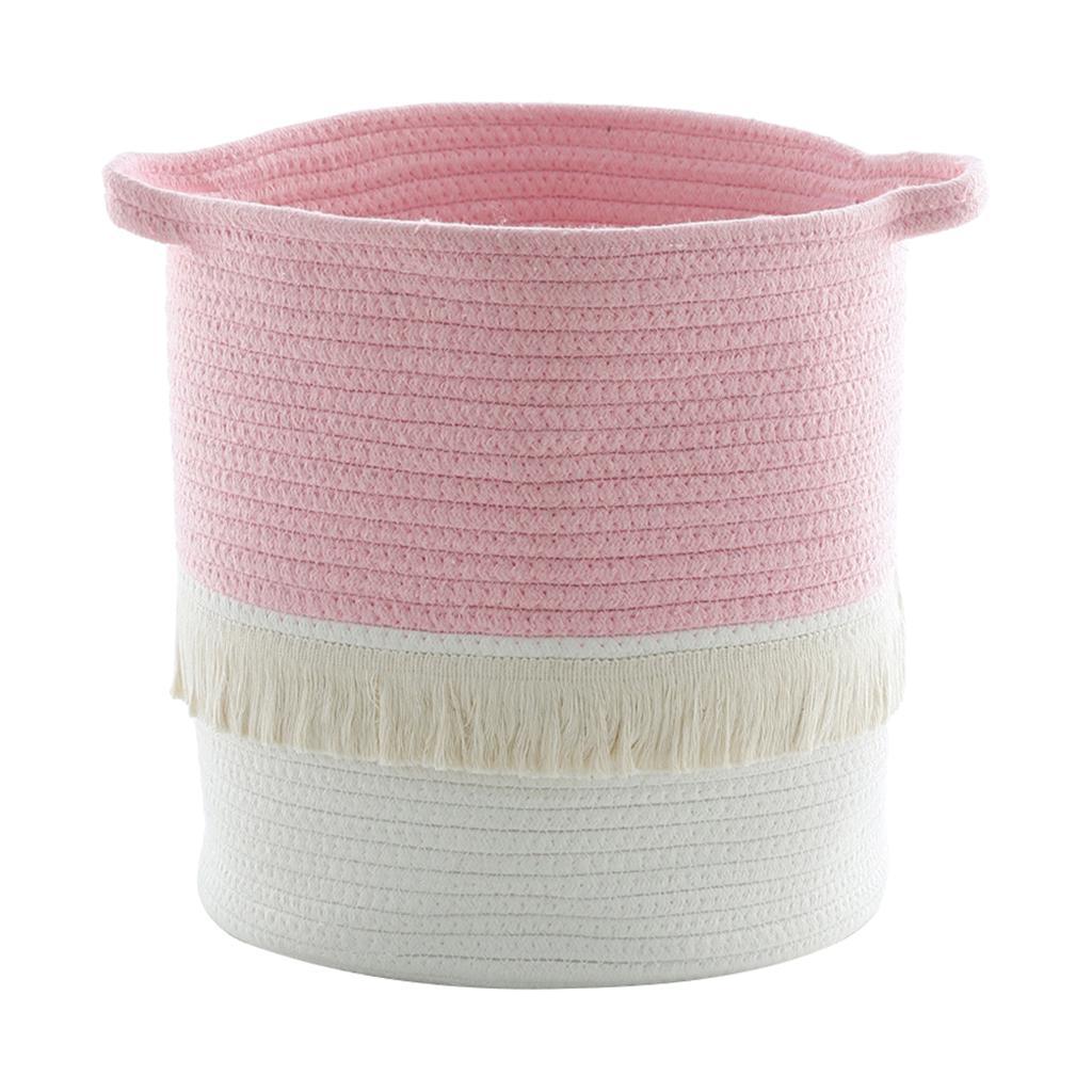 2x Laundry Basket 13 x 12inch Cotton Rope Basket Woven Storage w/ Handle