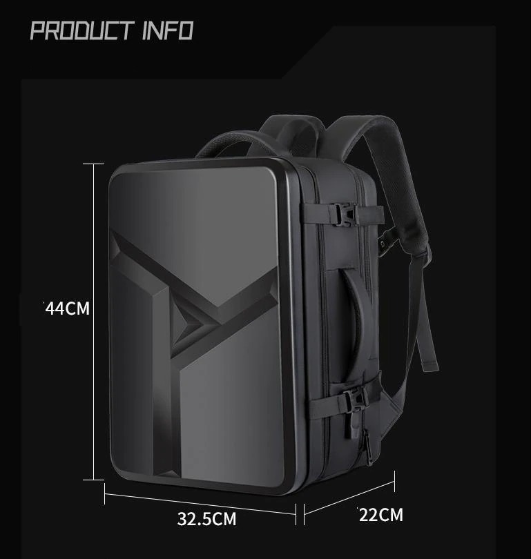 Balo sức chứa lớn Chất Liệu ABS chống va đập, chống nước, độ bền cao Usblarge Capacity Backpack Hard Shell Commuter Bag