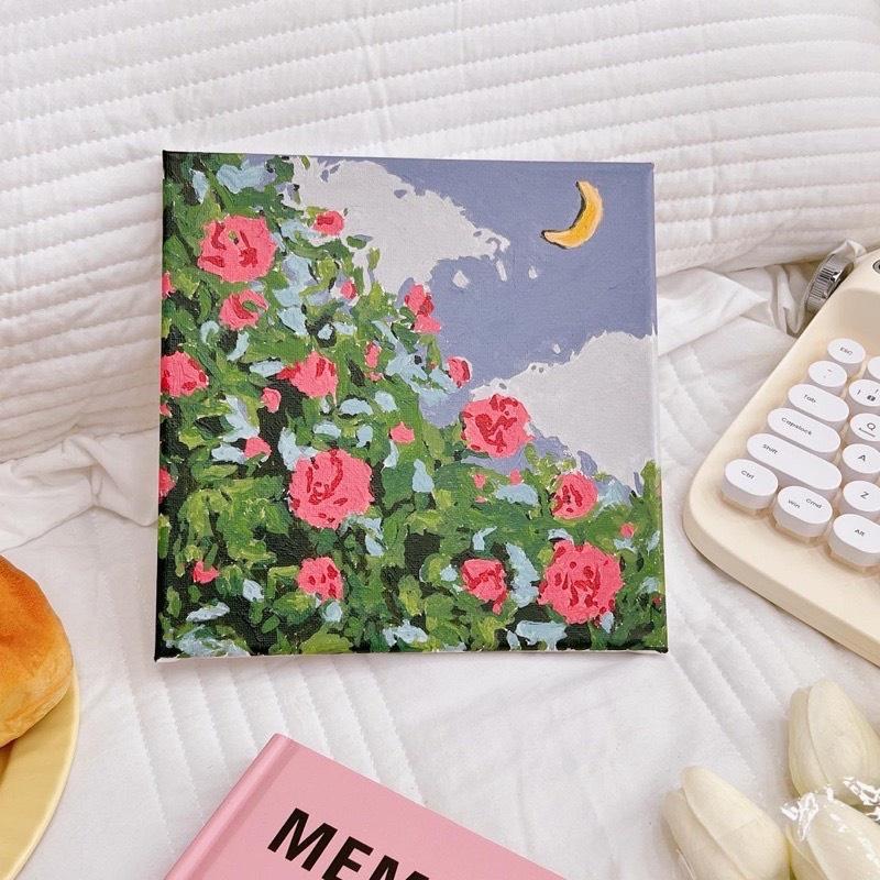 Tranh Tô Màu Sơn Dầu Số Hoá Sẵn Bút Và Màu Dầu 20X20cm