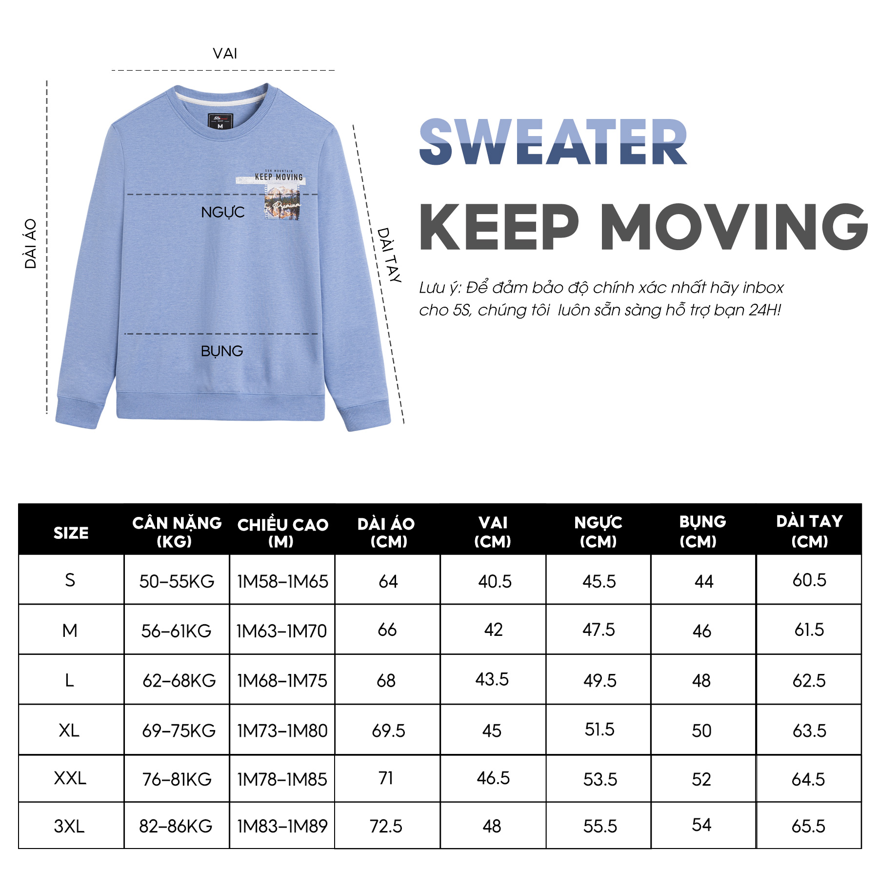 Áo Sweater Nam Thu Đông Chất Nỉ KEEP MOVING, Vải Cotton USA Cao Cấp, Dày Dặn, Mềm Mịn, Thiết Kế In Ấn Tượng (ANO22039)