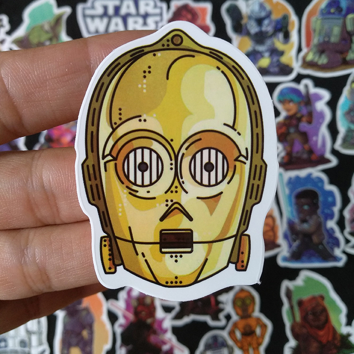 Bộ Sticker dán cao cấp chủ đề NHÂN VẬT TRONG STAR WARS - Dùng dán Xe, dán mũ bảo hiểm, dán Laptop...