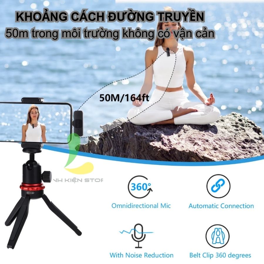 Micro thu âm không dây Boya BY-V10 - Micro cài áo nhỏ gọn sử dụng cho hệ điều hành Android khả năng chống ồn hiệu quả - Hàng chính hãng