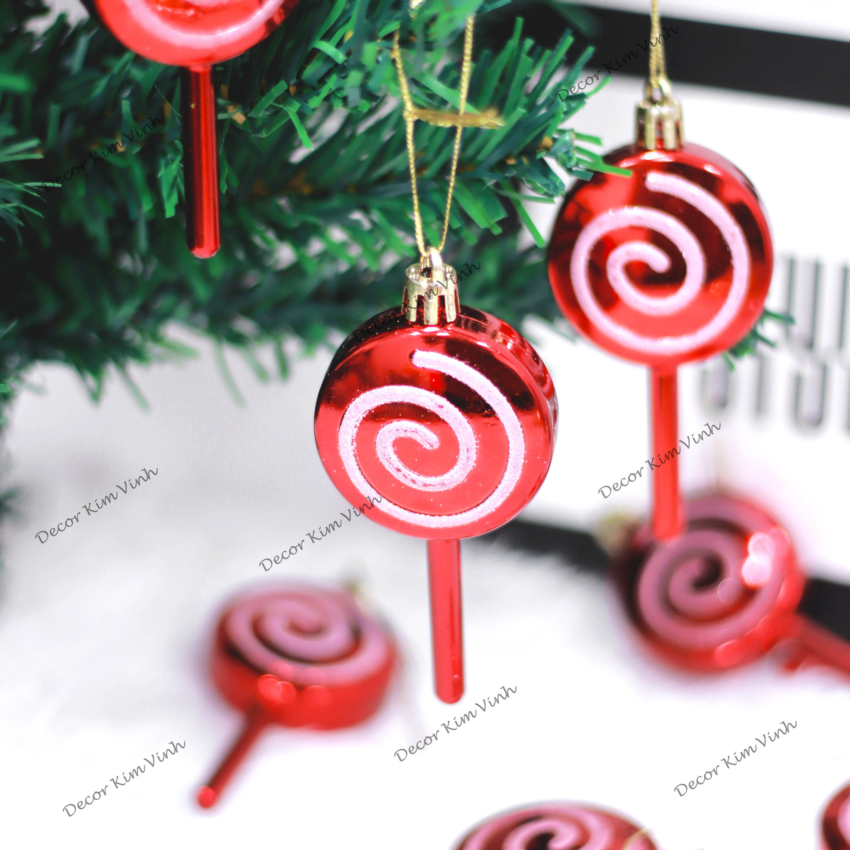 Set 9 Kẹo Mút Có Dây Treo Mẫu E63 Trang Trí Cây Thông Noel