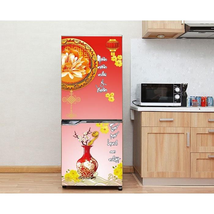 DECAL DÁN TỦ LẠNH MẪU XUÂN 2022 A ĐẸP - BỀN - SANG