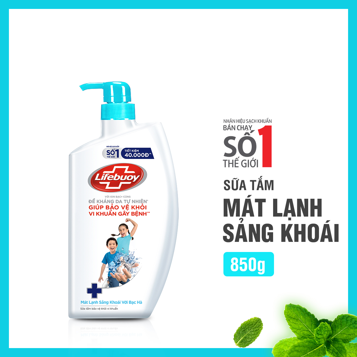 Sữa Tắm Lifebuoy Sạch Khuẩn Bảo Vệ Khỏi 99.9% Vi Khuẩn Gây Bệnh Tạo Cảm Giác Mát Lạnh Sảng Khoái Trên Da Chai 800G