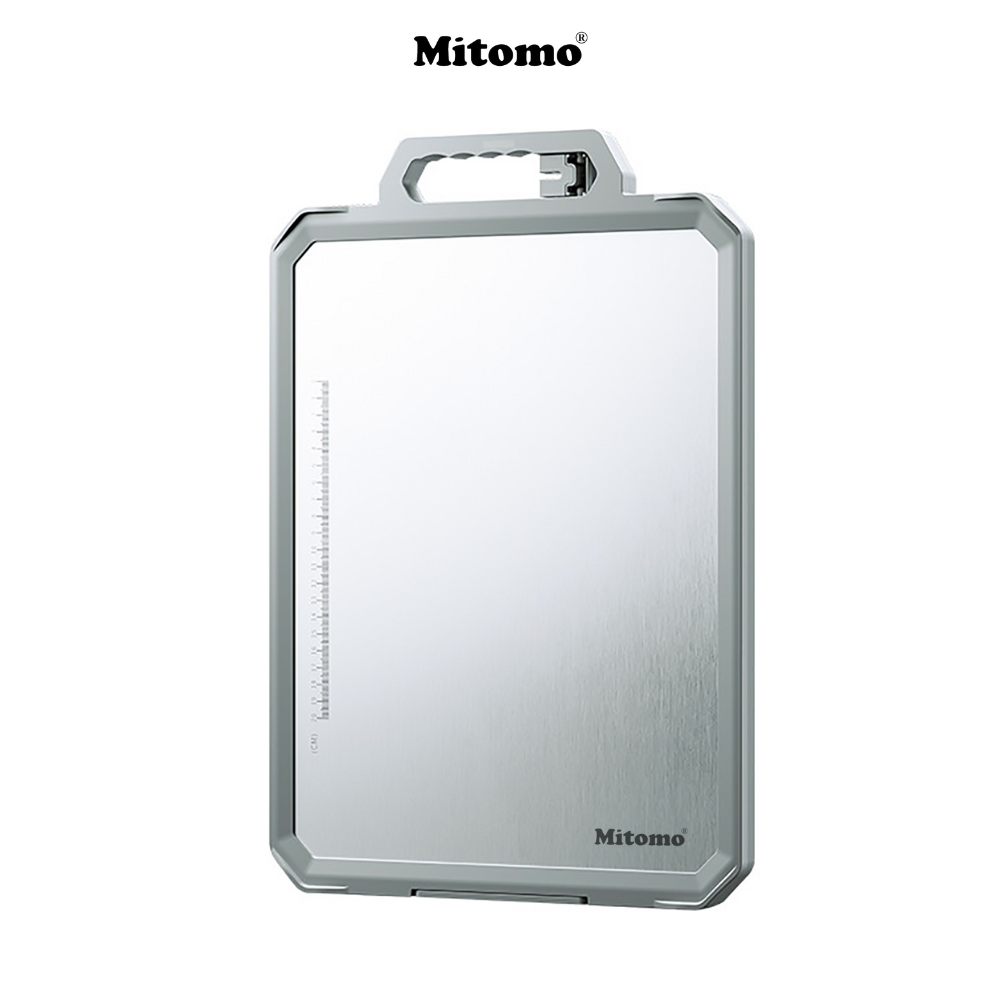 Thớt hai mặt kháng khuẩn inox 304 cao cấp, nhựa lúa mạch Mitomo MT-304PP Hàng chính hãng