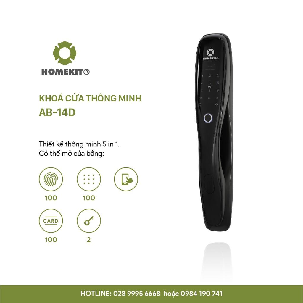 Khoá cửa vân tay điện tử thông minh Pull Push HOMEKIT AB-14D 5 tính năng kết nối app điện thoại Tuya Smart