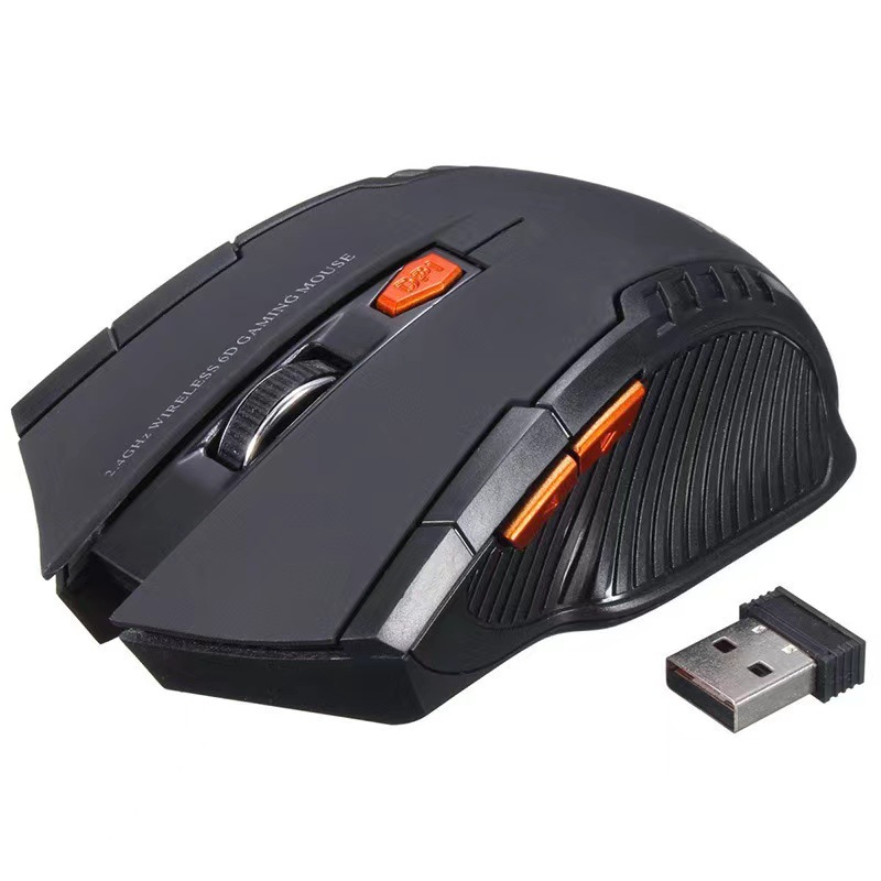 Chuột không dây chơi game 6 nút bấm 2000DPI, Wireless 2.4G màu sắc nét , kiểu dáng nam tính - K1332