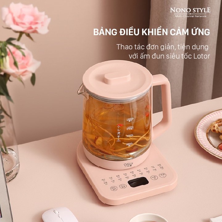 Ấm Đun Trà 18 Chức Năng LOTOR H16 (1,5L) - Hàng Chính Hãng