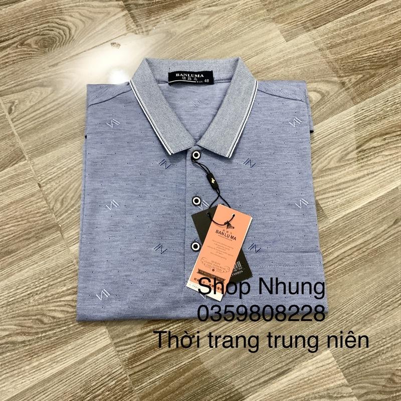 ÁO PHÔNG áo thun nam trung niên cộc tay cổ bẻ có túi góc
