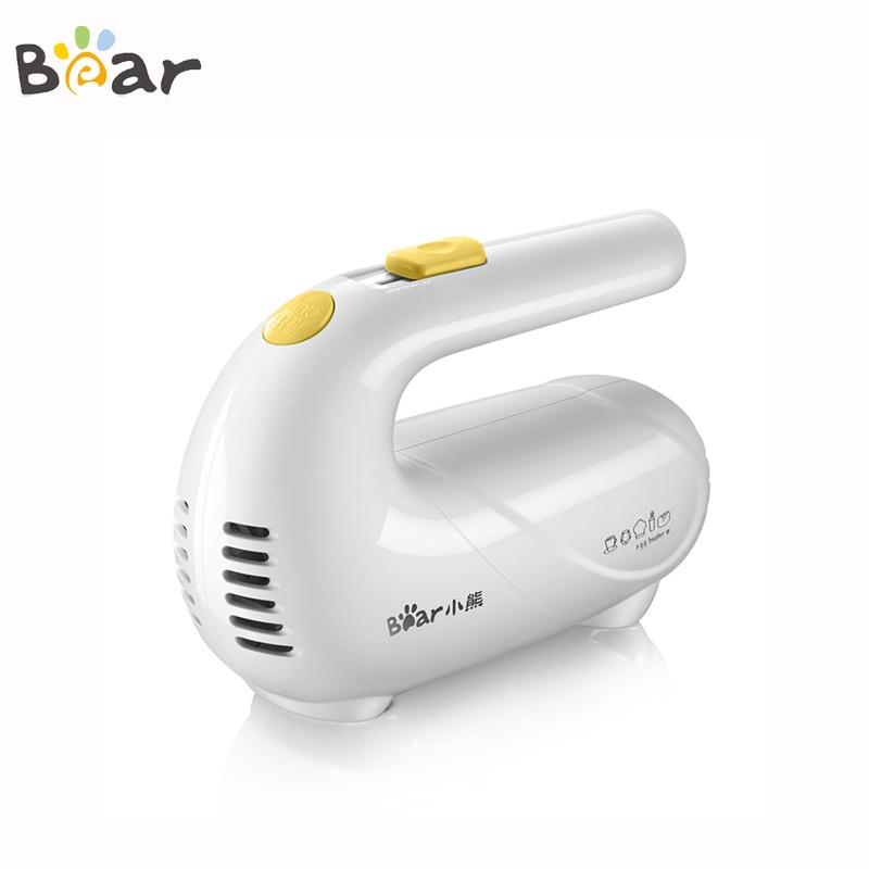 Máy trộn cầm tay BEAR Máy trộn cầm tay mini 125W Gậy kép Gia dụng Máy trộn thực phẩm 5 tốc độ Nướng kem Máy đánh trứng Di động Dễ dàng bảo quản, Màu trắng- Hàng chính hãng