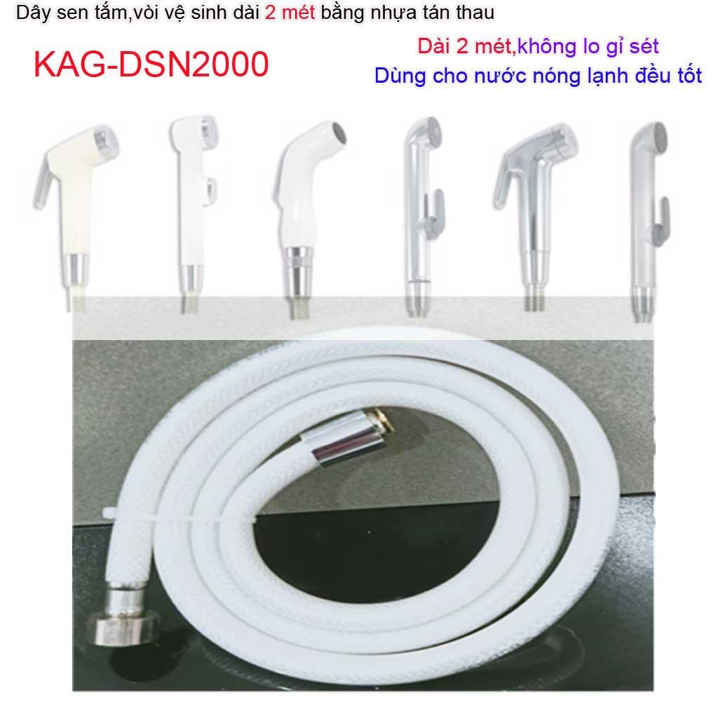 Dây sen nhựa cao cấp 1.2m-1.5m-2m, dây vòi tắm hoa sen, vòi xịt bằng KAG-DSN