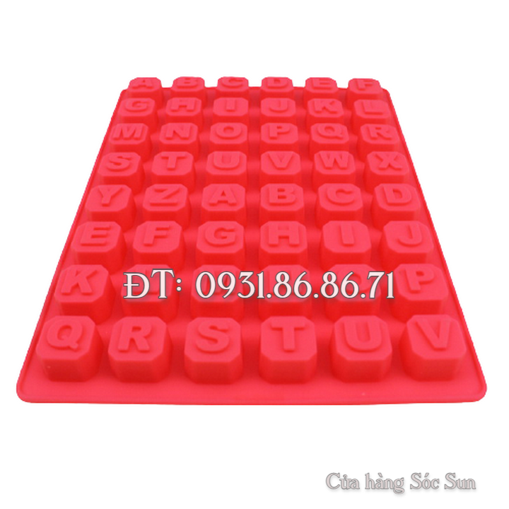 Khuôn silicon 24 chữ cái, 10 số, ký tự - Mã số 1136