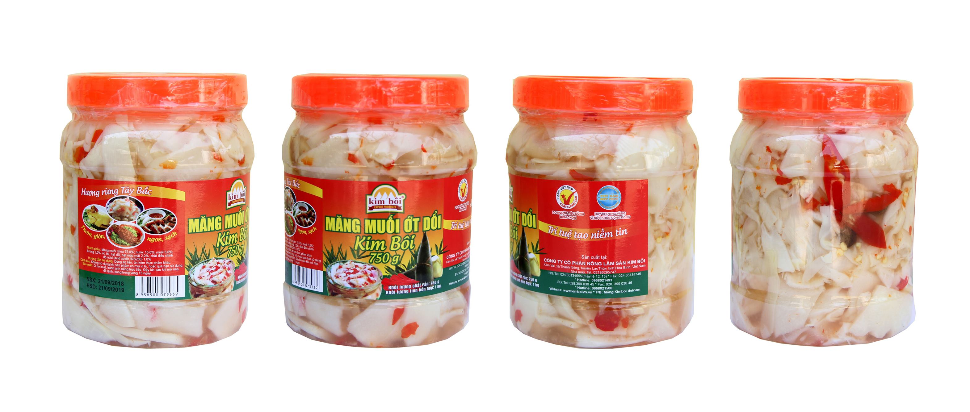 Măng Muối Ớt Dổi Kim Bôi Lọ 950g
