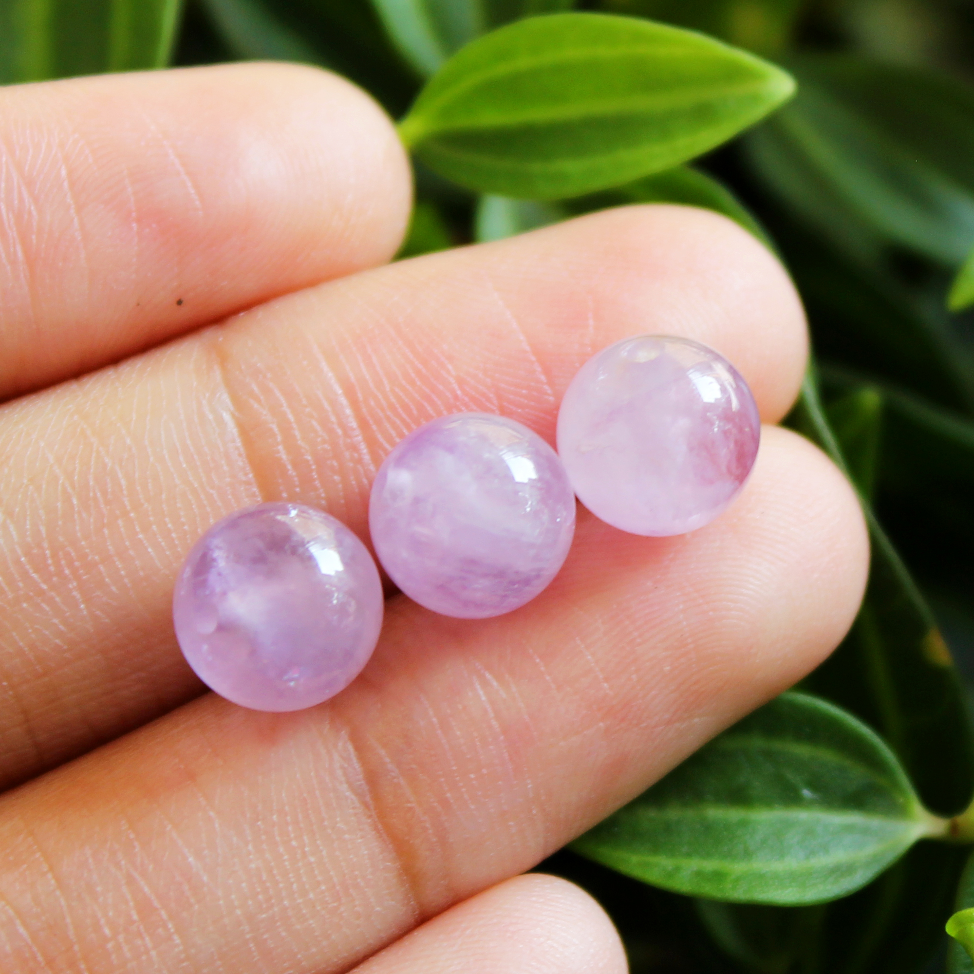 Combo 3 Hạt Đá Thạch Anh Tím Lavender 8MM (Lavender Amethyst) Tự Nhiên, Phối Vòng Tay, Chuỗi Hạt, Trang Sức, Hợp Mệnh Thổ, Hỏa