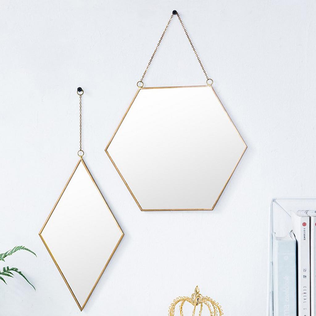 Bắc Âu Đồng Hồ Nam Sắt Vàng Dessing Gương Phòng Tắm Treo Gương Treo Tường 2 Chiếc C