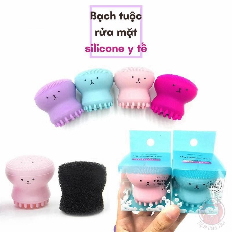 Cọ rửa mặt hình bạch tuộc tẩy tế bào chết mát xa da mặt bằng silicone y tế cao cấp