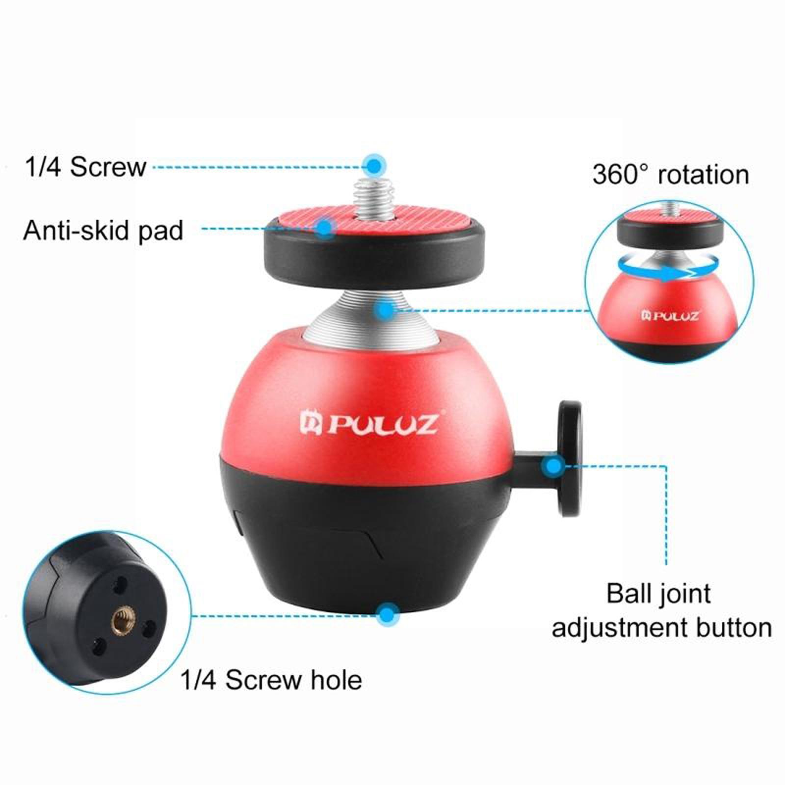 Mini Ball Head 1/4 inch Screw Adapter 360 Swivel for DSLR Camera