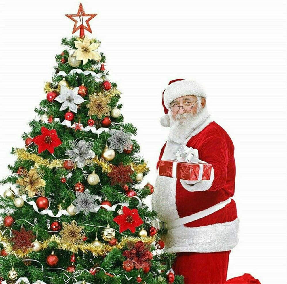 12 Cái Mặt dây chuyền Cây Giáng sinh DIY Hoa Giáng sinh Mặt dây chuyền Trang trí cho Cây thông Noel và Trang trí Tiệc Trang trí Cây thông Noel