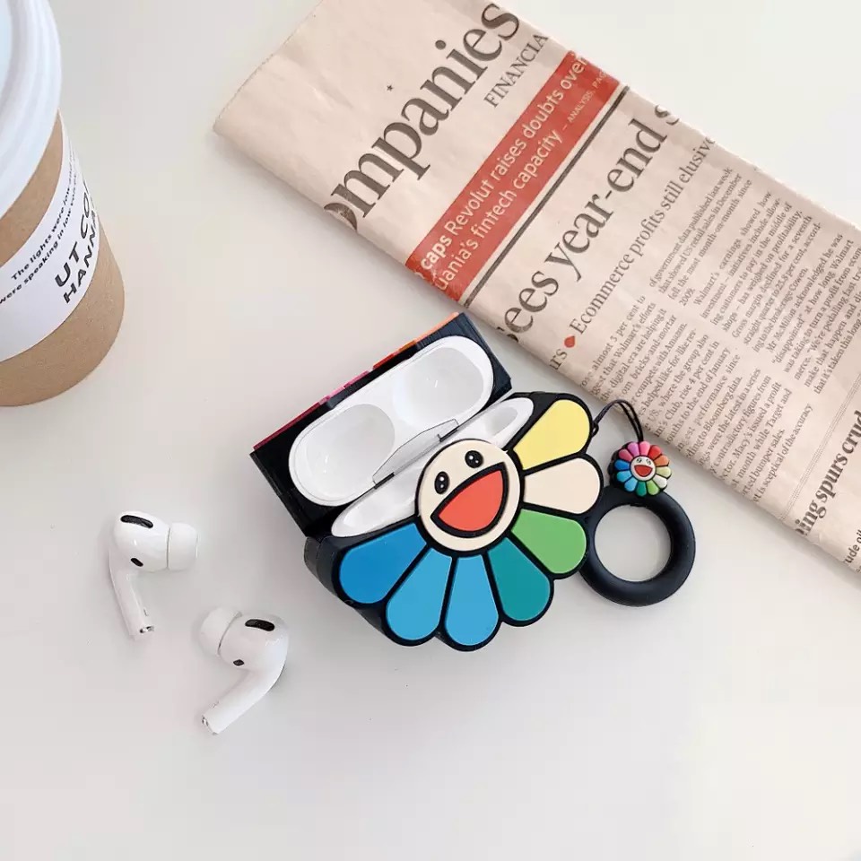 Vỏ bảo vệ bao đựng tai nghe case dành cho airpods 1, 2 chống va đập - Case Bông Hoa Sắc Màu