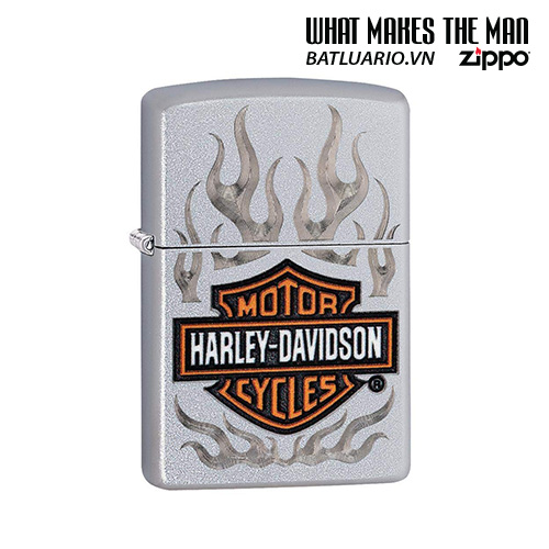 Bật Lửa Zippo 29904 – Zippo Harley-Davidson Flames Satin Chrome