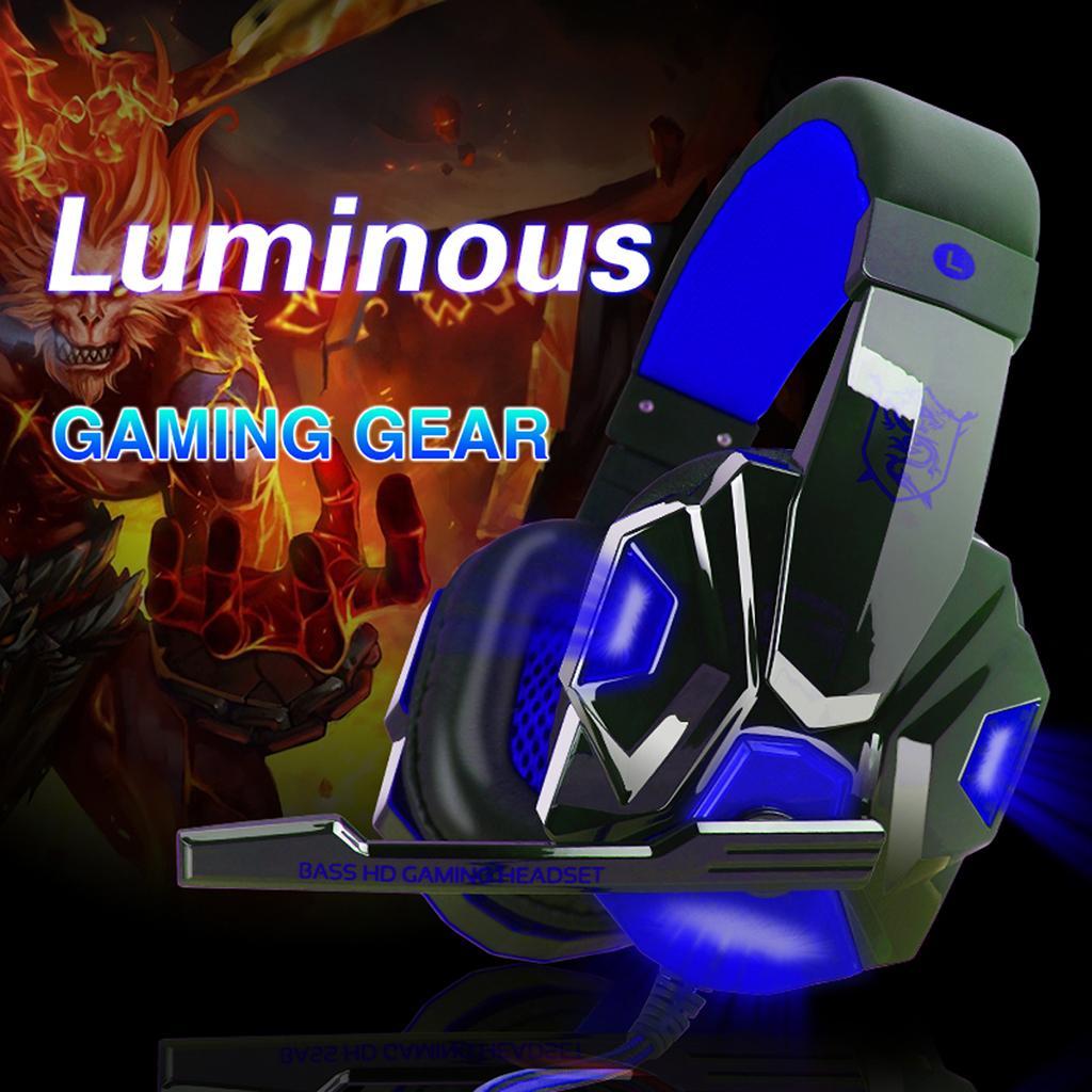 2Pcs Gaming Headset Stereo Computer Game Headphones with microphone LED Game