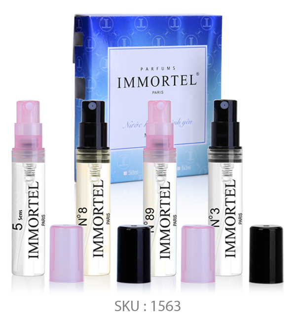 (Hộp 4) Nước Hoa IMMORTEL Paris | 5 Sens, No 8, No 89, No 3 | 4x3 mL - EDP Chính hãng Pháp