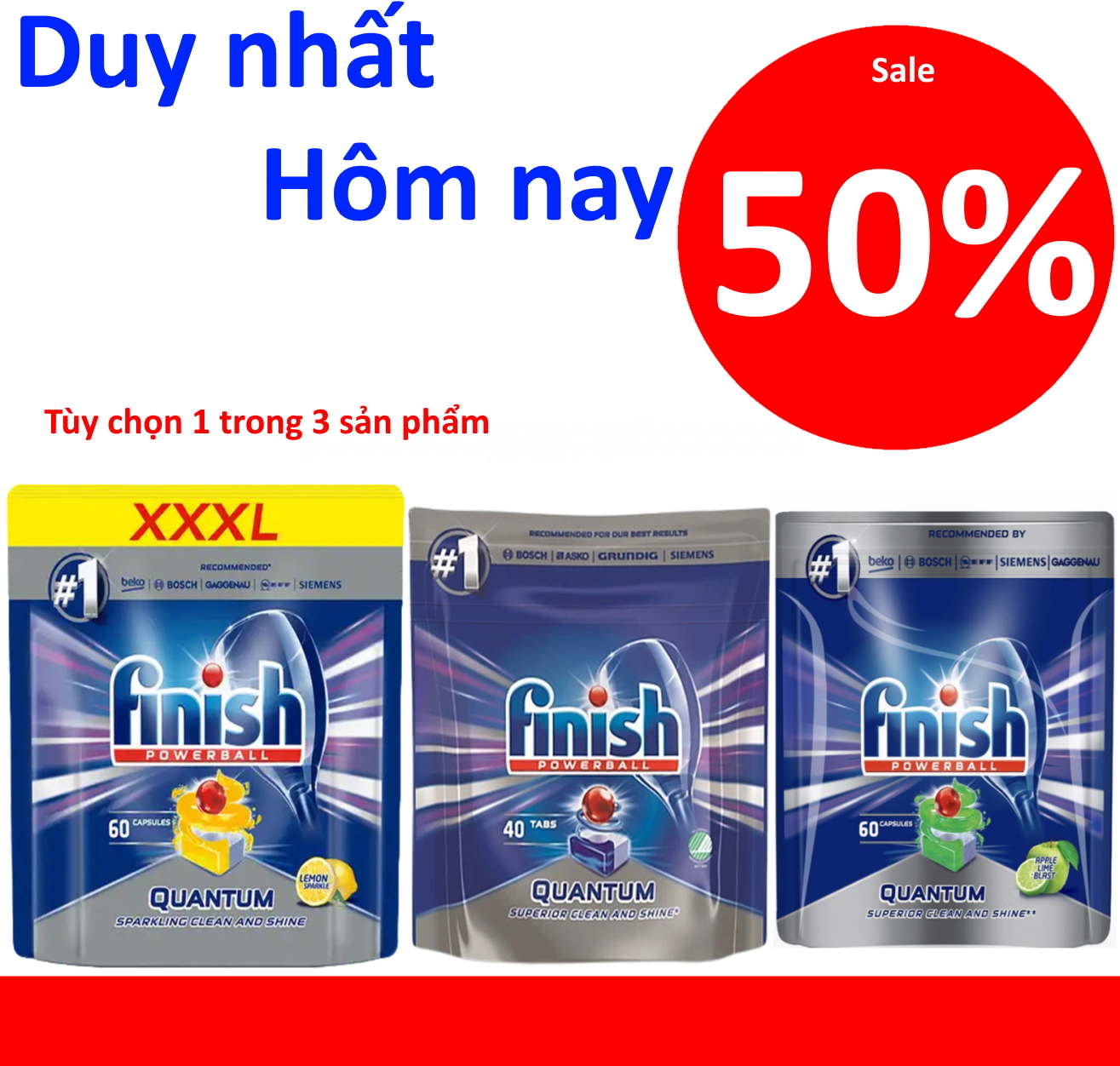 Viên rửa bát Finish Quantum Max 60 Viên 14 in 1 - Hanoimart