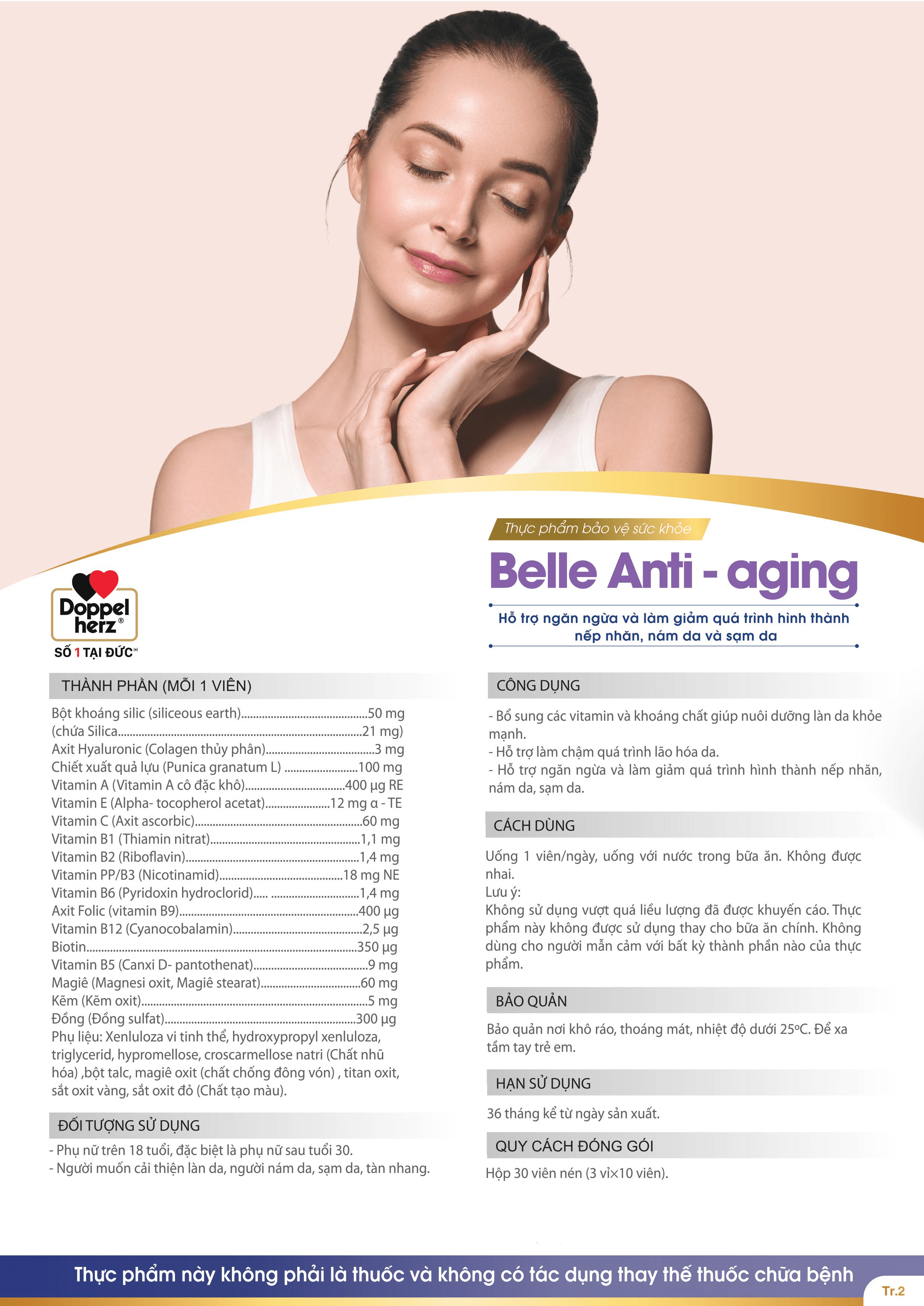 Bộ đôi bổ sung vitamin khoáng chất, chống lão hóa Doppelherz A-Z Depot + Belle Anti Aging (02 hộp 30 viên)