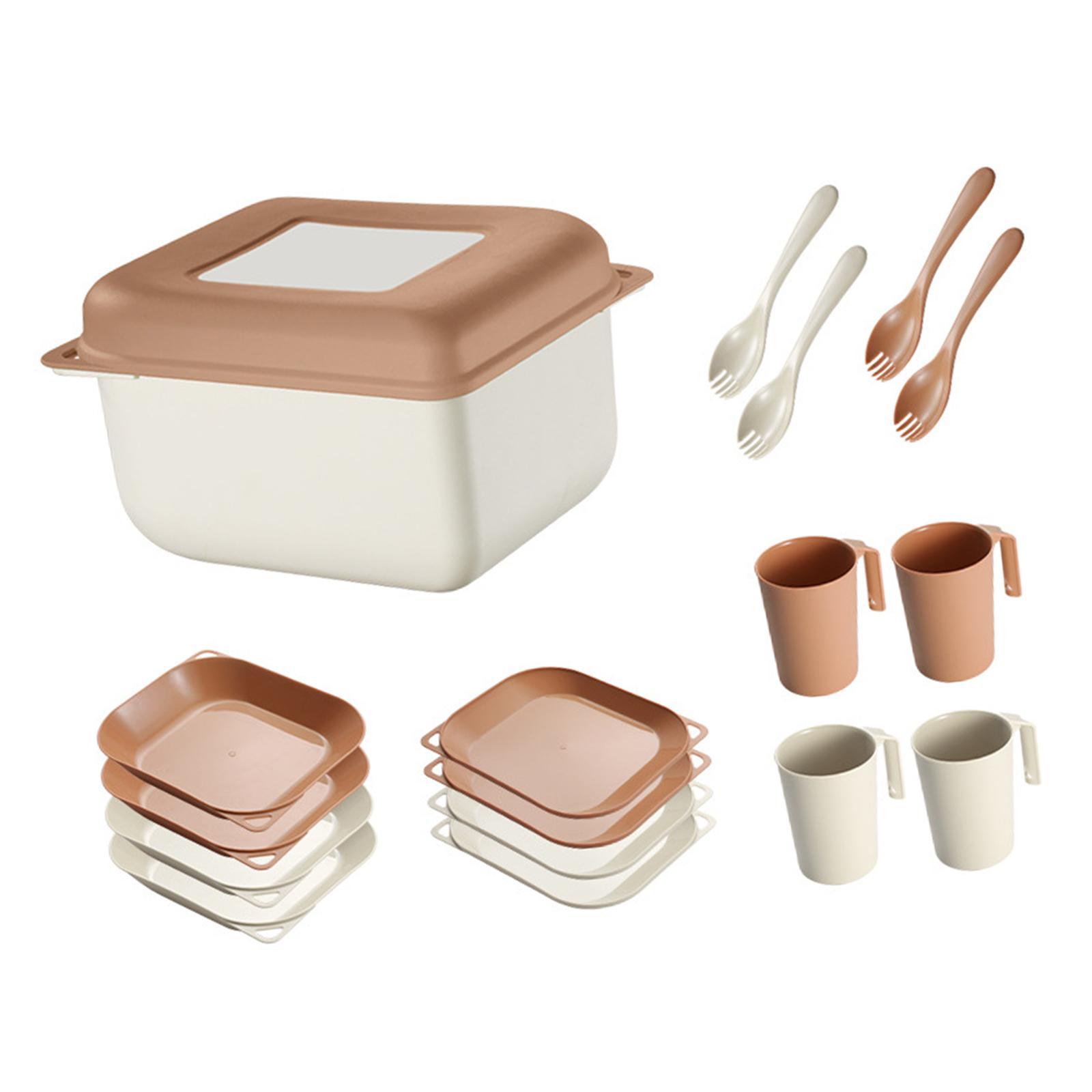 Wheat Straw Dinnerware Sets Box Outdoor Cutlery Set for Party Kitchen Picnic