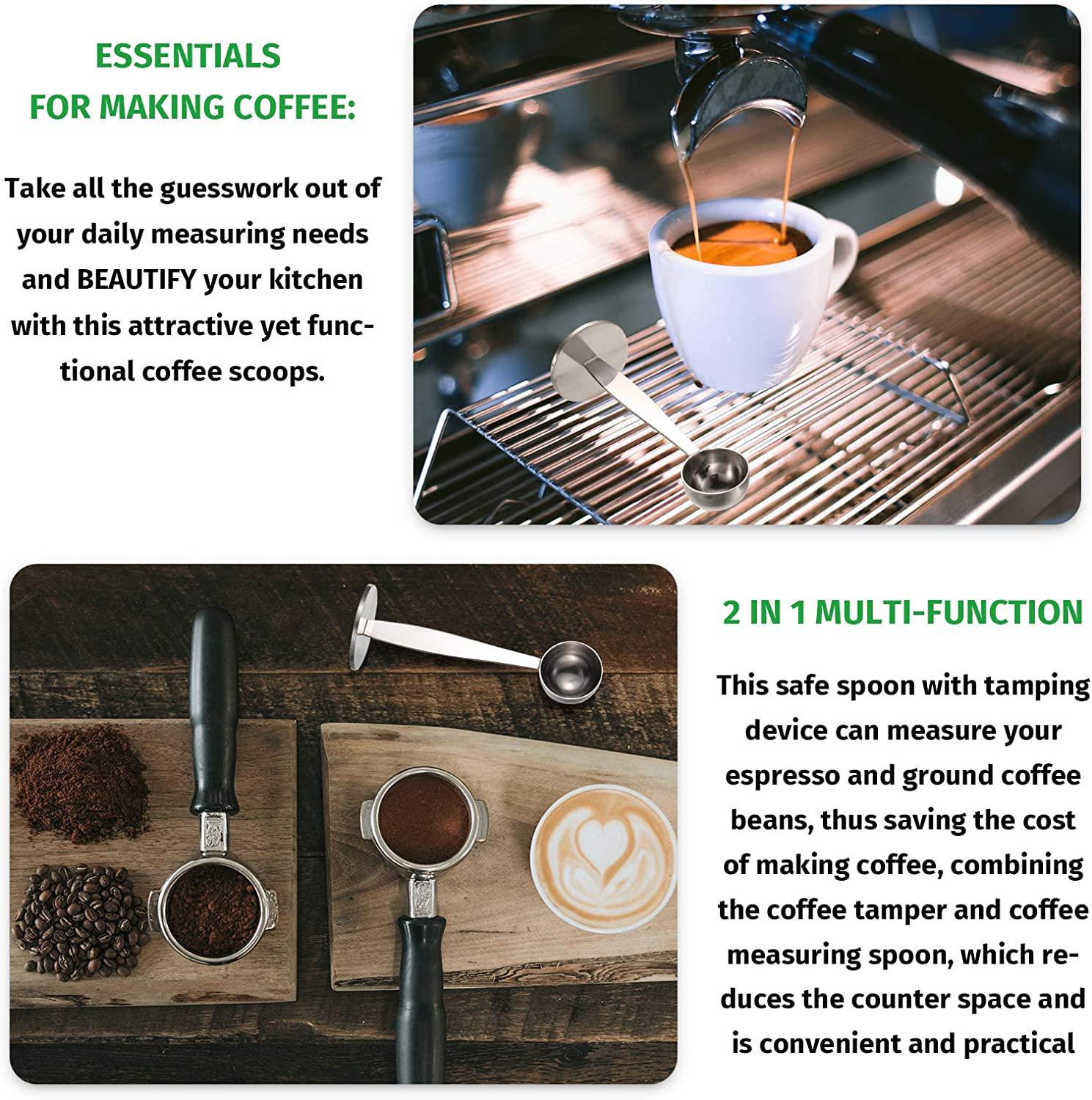 Cái muỗng cà phê bằng thép không gỉ Muỗng đo cà phê espresso, máy ép cà phê