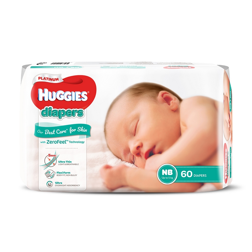 Combo 2 tã dán Huggies Diapers Platinum NB60