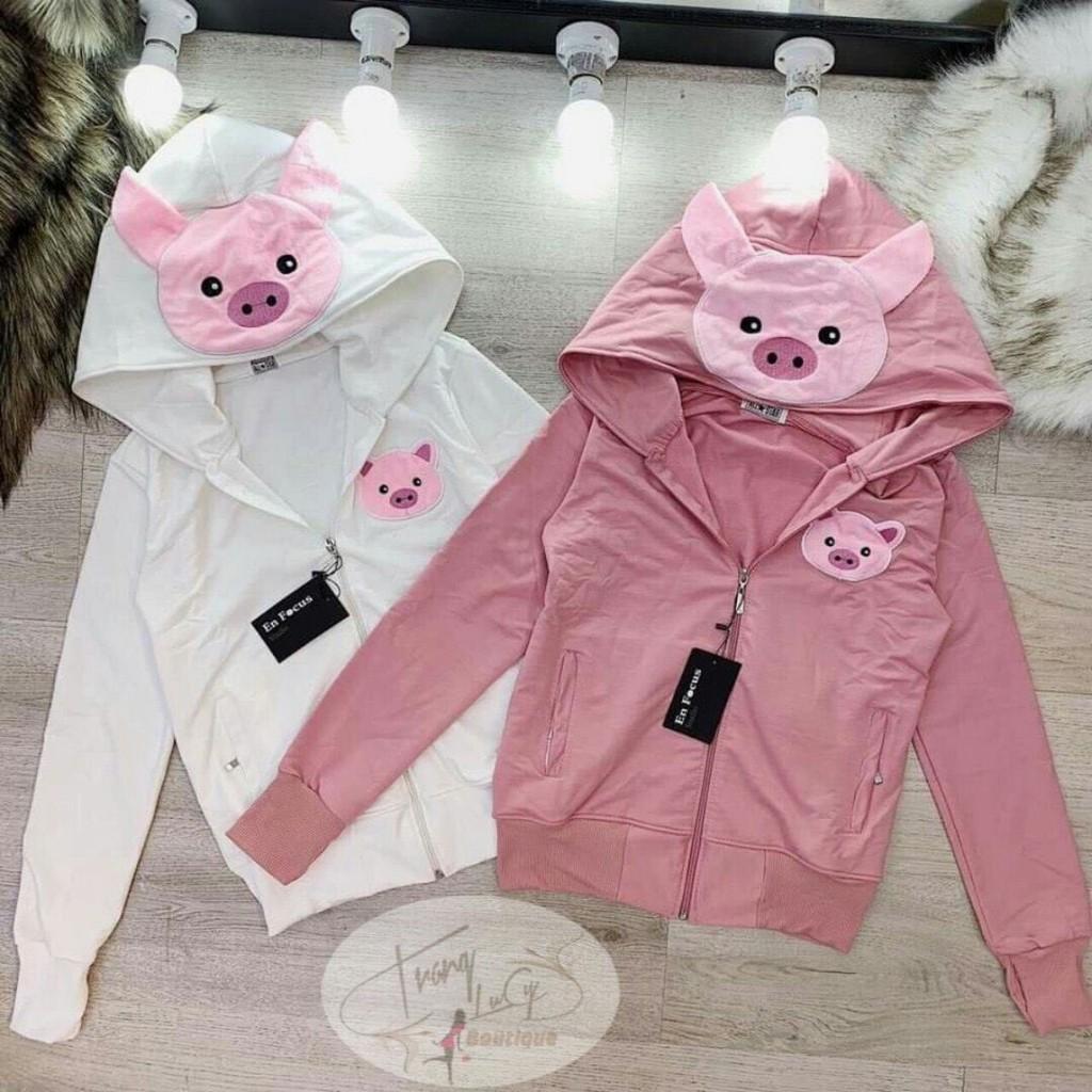 Áo Hoodie nam nữ heo chất da cá cực đẹp mẫu heo xinh Unisex