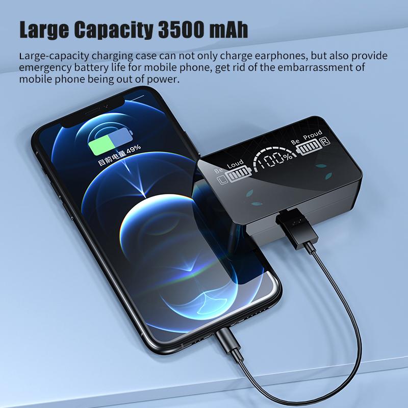 TWS 5.1 Tai Nghe Không Dây 3500MAh Công Suất Chống Nước Bluetooth Giảm Tiếng Ồn Tai Nghe Nhét Tai Thể Thao Tai Nghe Có Mic