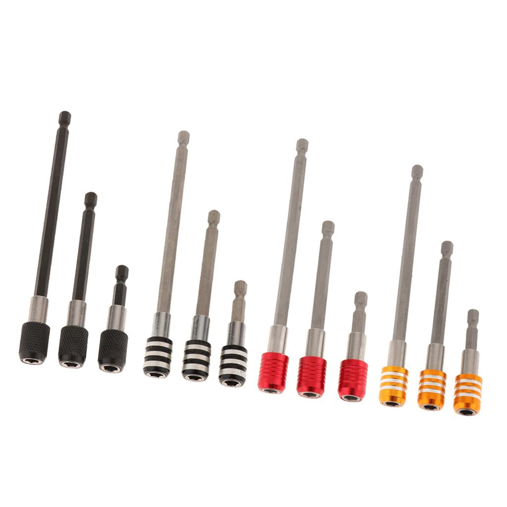 3Pcs Hex Shank Quick Release 1/4 Screwdriver Extension Drill Holder Bits