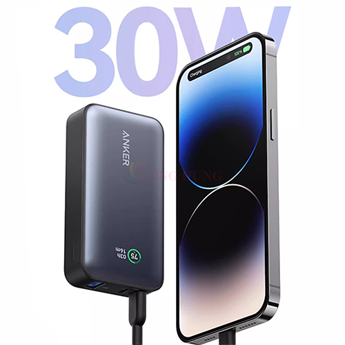 Hình ảnh Sạc dự phòng Anker 533 PowerCore 1USB 2Type-C 30W 10000mAh A1256 - Hàng chính hãng