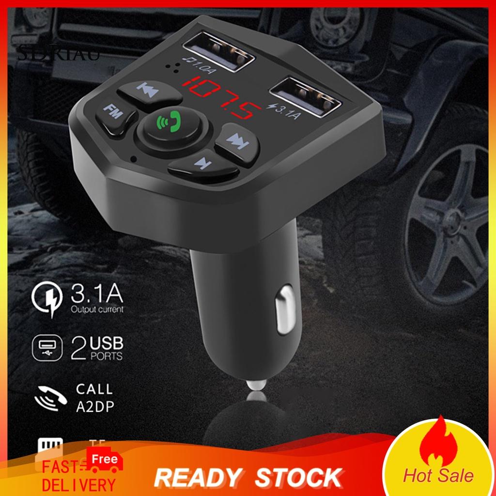 *QCDZ* 803E FM Transmitter Bluetooth 5.0 Intelligent Voice Black MP3 Player 3.1A Charger for Car