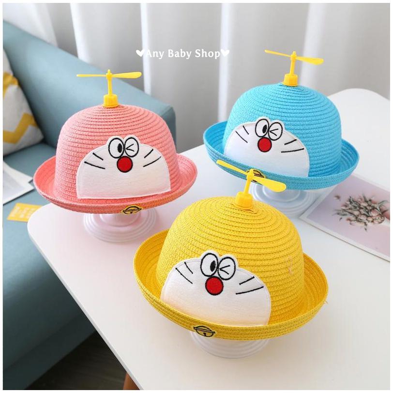 Nón cói cho bé trai bé gái hình mèo Đôremon có chong chóng cute với nhiều màu xinh yêu