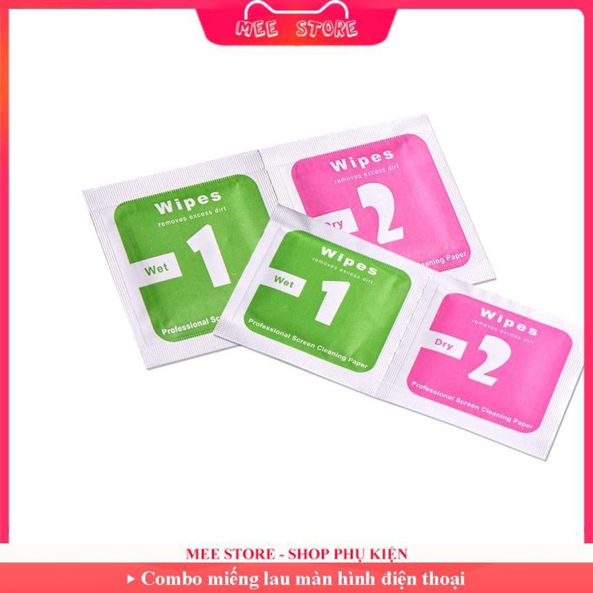 Combo 2 miếng lau màn hình điện thoại - 1 lau ướt, 2 lau khô