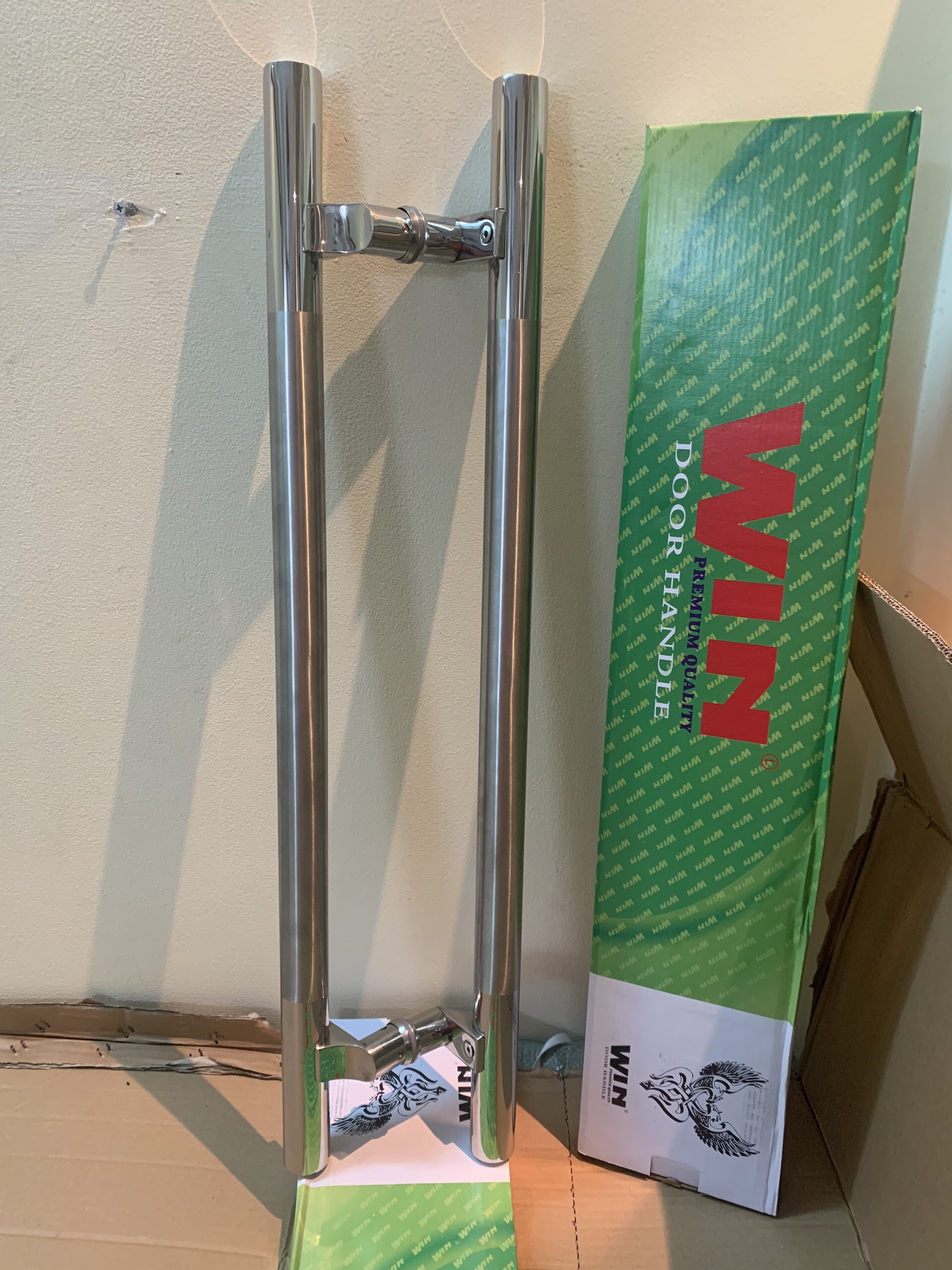 Tay nắm Inox Xước Lệch Tâm - Tay Nắm Cửa Kính Cường Lực, Cửa Nhôm.