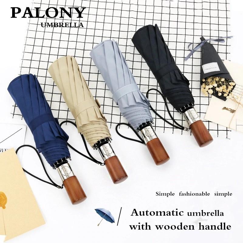 PALONY Ô dù cao cấp tự động 2 chiều chống tia UV - Mẫu cán gỗ trụ size 104cm