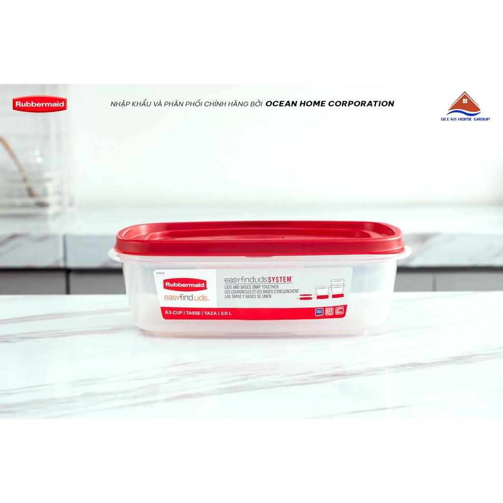 Hộp nhựa đựng thực phẩm nắp đỏ Rubbermaid USA size 2L