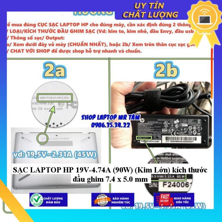 SẠC cho LAPTOP HP 19V-4.74A kích thước đầu ghim 7.4 x 5.0 mm - Hàng Nhập Khẩu New Seal