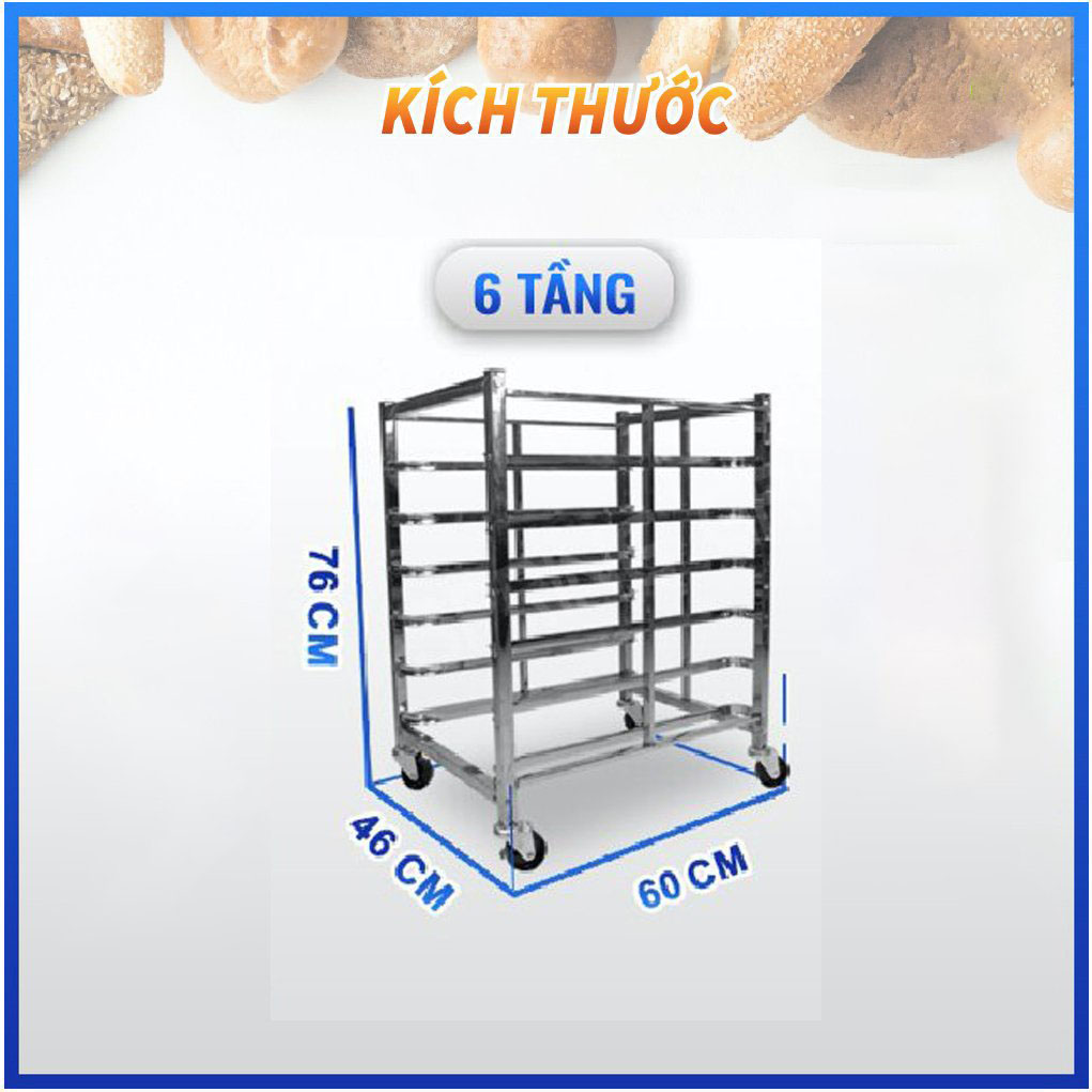 Kệ Khay Bánh, Kệ Inox Để Khay, Kệ Để Khay Bánh. Nhiều Kích Cỡ, Tiện Dụng, Đa Năng Có Bánh Xe Đẩy Và Khoá Bánh Xe, Chất Liệu Inox Cao Cấp Tiêu Chuẩn Thực Hàng Nhập Khẩu Chính Hãng SGE Thái Lan