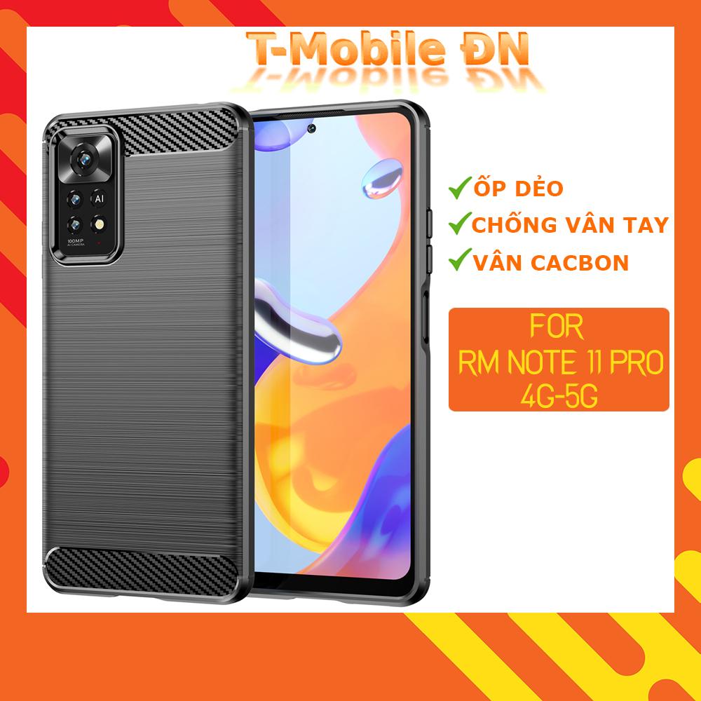 Ốp lưng dành cho Xiaomi Redmi Note 11 Pro 5G ốp silicone mềm Carbone phay xước chống sốc chống vân tay