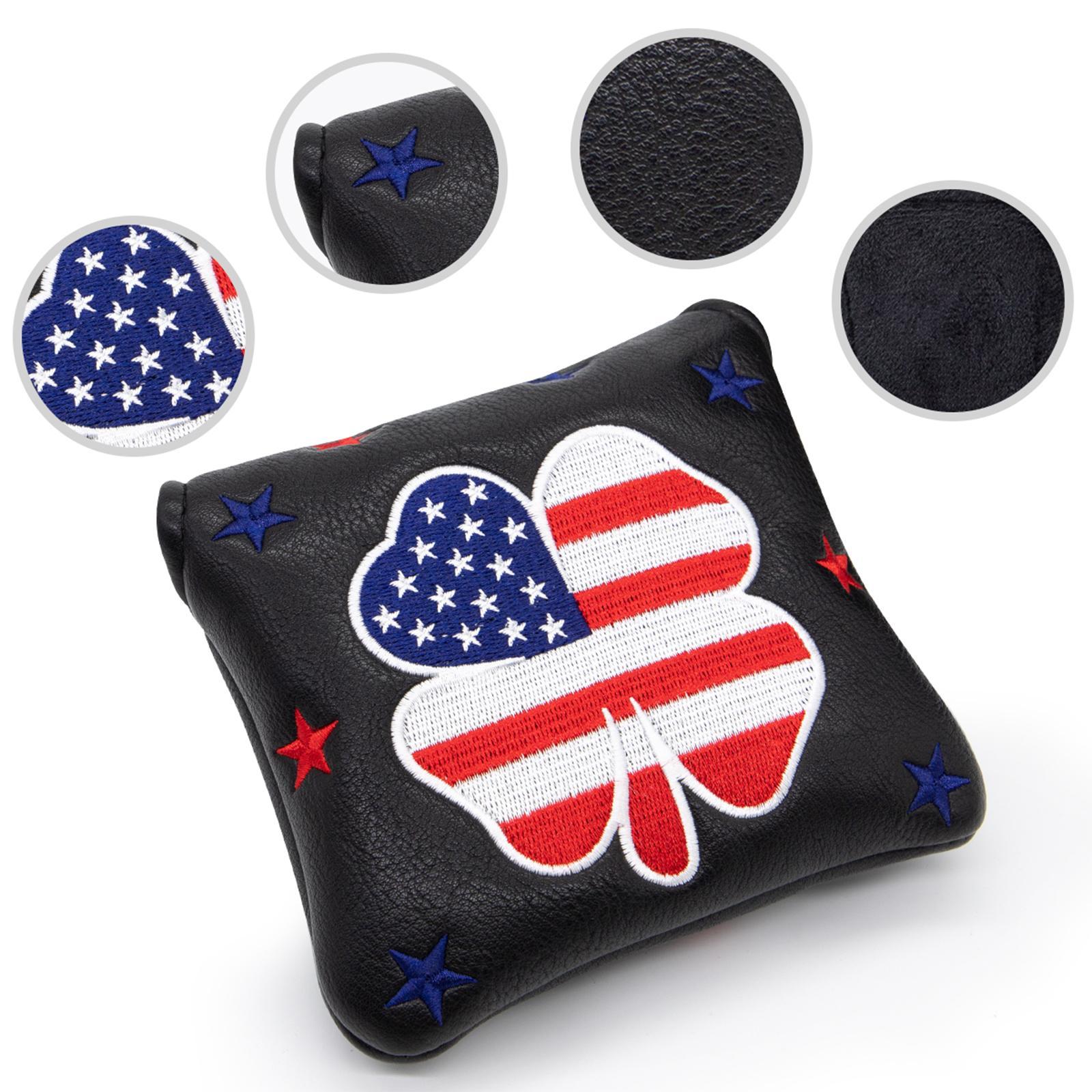 Golf Putter Head Cover PU Leather Magnetic Closure Headcover Protector Case