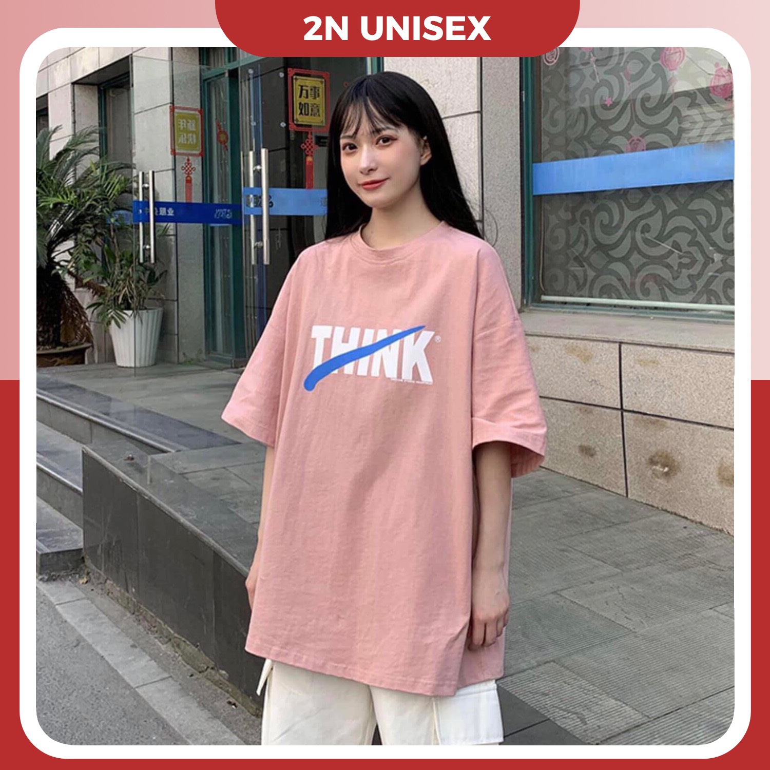 Áo thun tay lỡ form rộng - phông nam nữ cotton oversize - T shirt Think - 2N Unisex